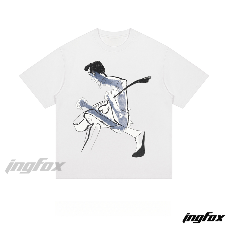Guitar - Playing Figure - Loose Fit Short Sleeve T - Shirt