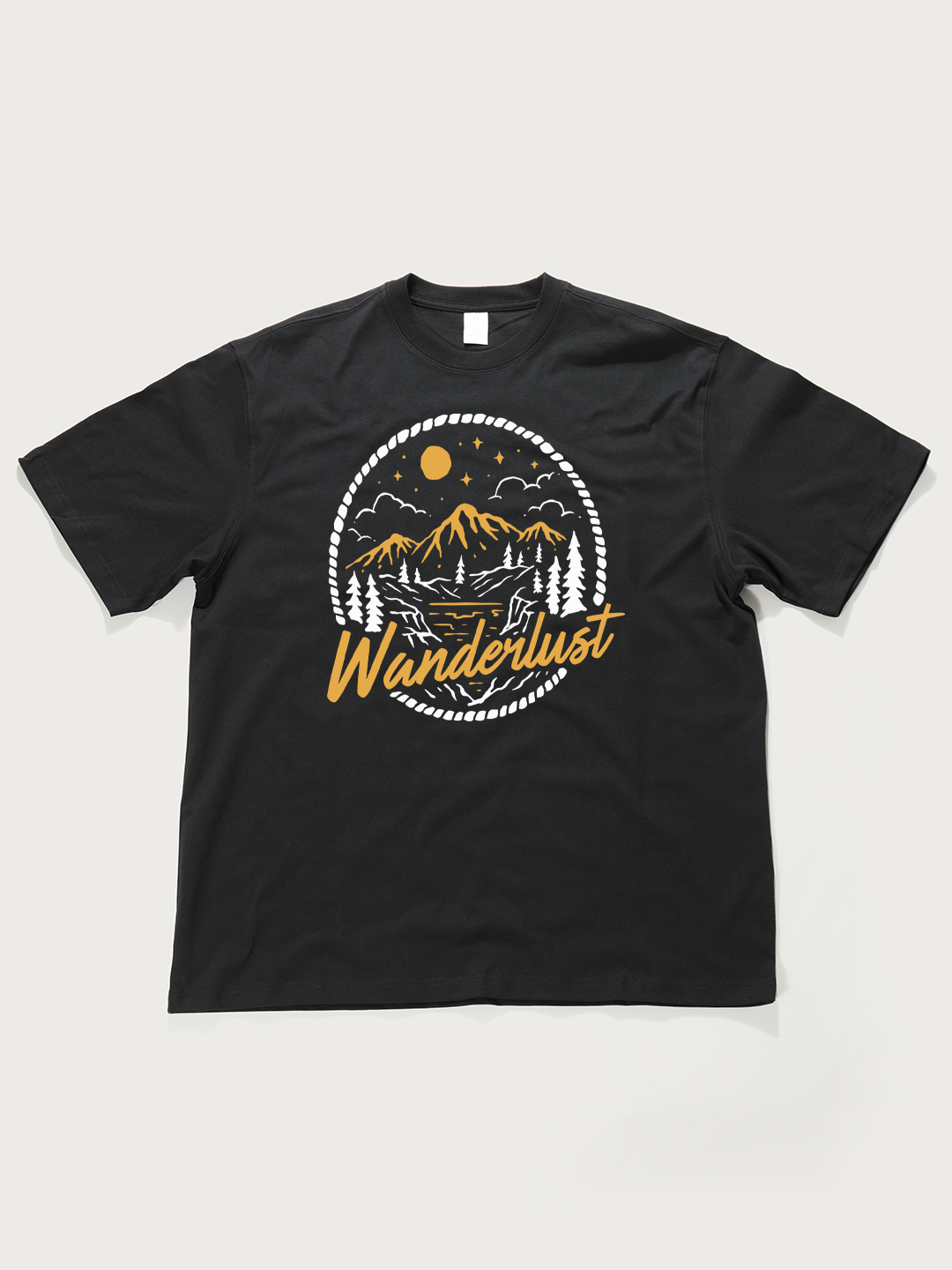 Wanderlust Mountain Night - Unisex Retro Cotton Short Sleeve T-Shirt