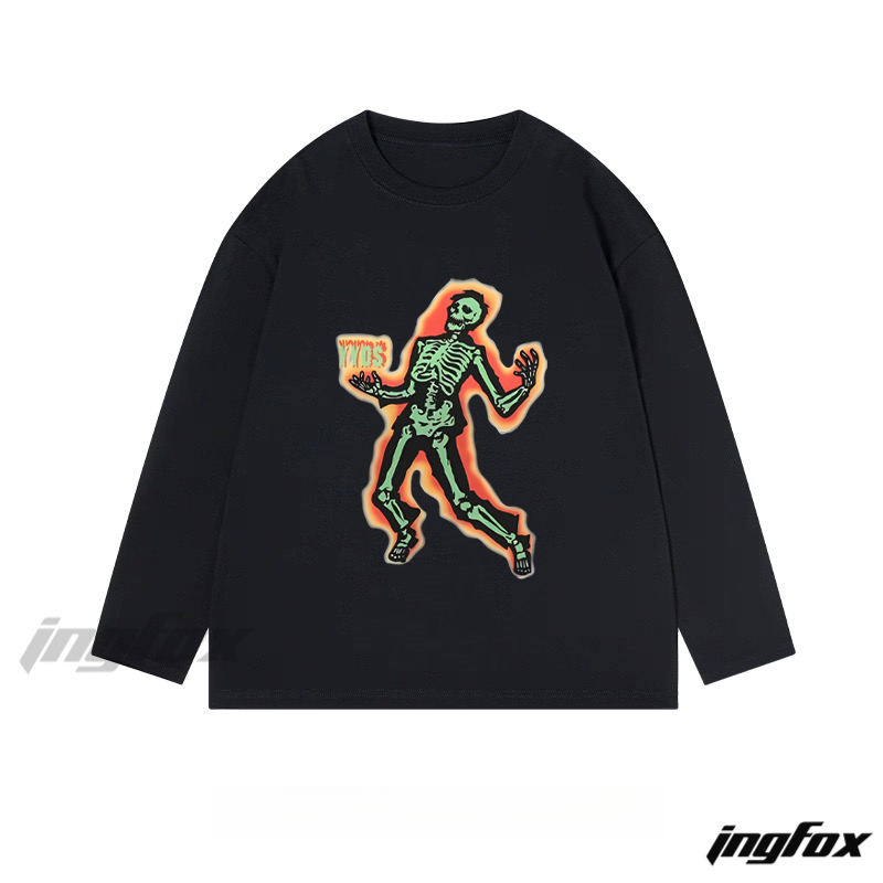 Skeleton Graphic - Classic Cotton Long Sleeve Tee
