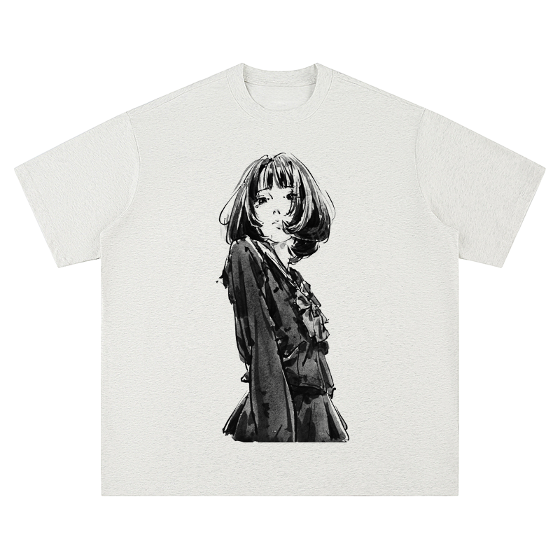 Ink Sketch Girl - Unisex Fit Short Sleeve T - Shirt