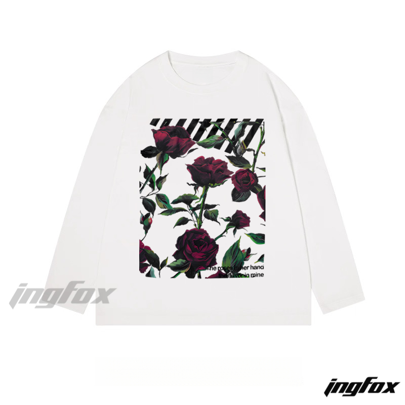 Rose Graphic - Classic Cotton Long Sleeve Tee