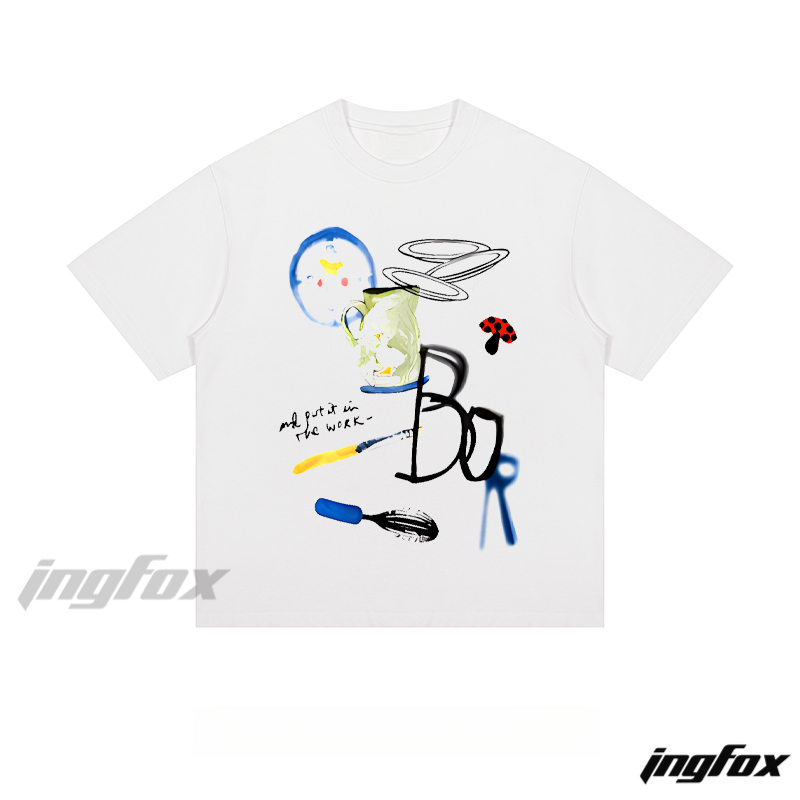 Art Studio Collage Tee - Loose Fit Short Sleeve T - Shirt