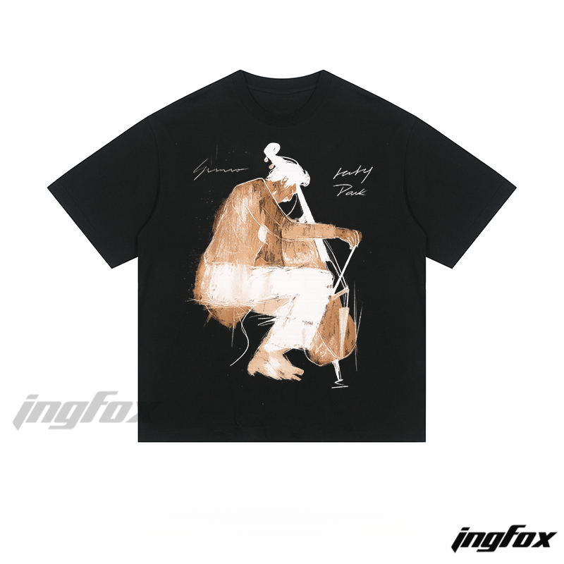 Cello Player Art - Loose Fit Short Sleeve T - Shirt