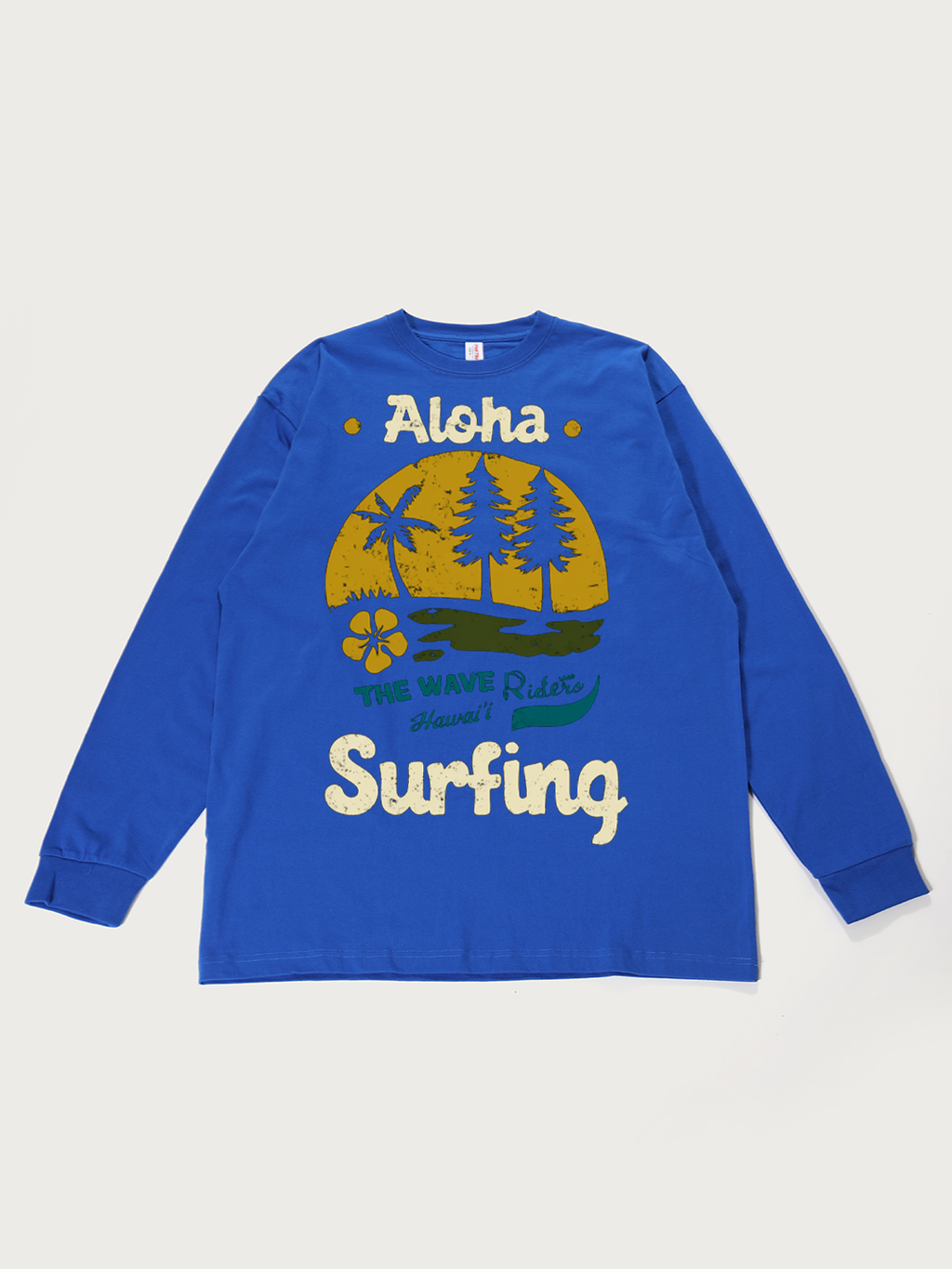 Aloha Hawaii Surfing - Unisex Retro Cotton Long Sleeve T-Shirt