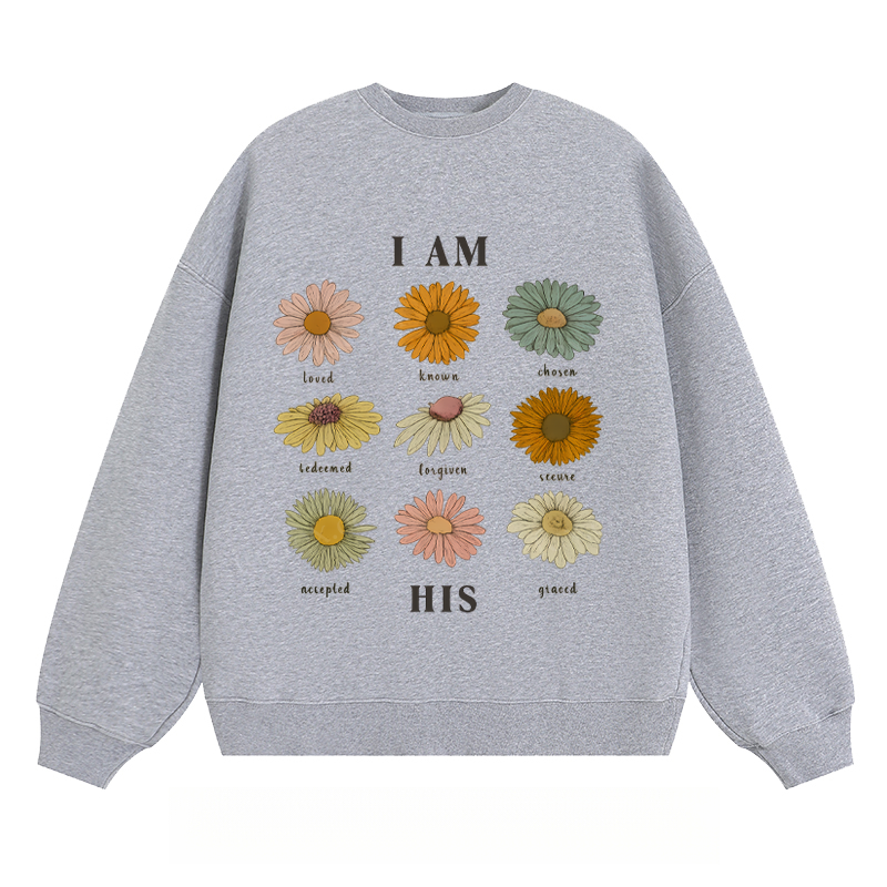 "I AM HIS" Floral - Classic Unisex Fit Crewneck Sweatshirt