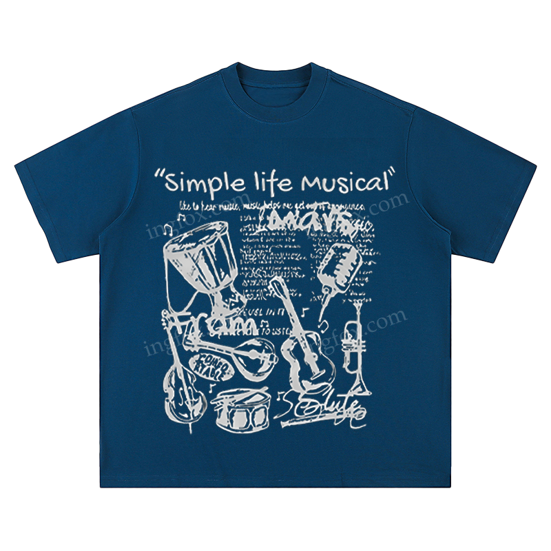 "Simple Life Musical" Instrument Print - Unisex Fit Short Sleeve T - Shirt