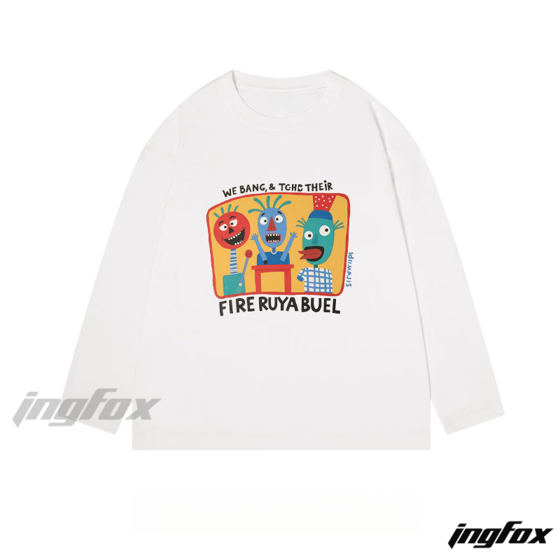 Fire Ruya Buel Cartoon - Classic Cotton Long Sleeve Tee
