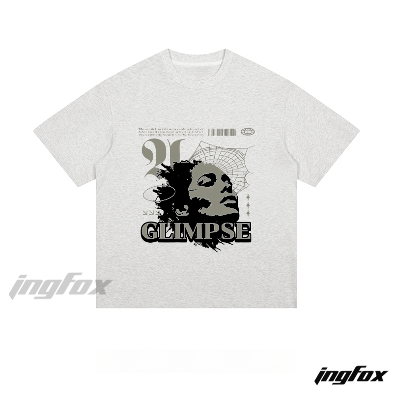 Streetwear Artistic Portrait & “GLIMPSE” - Loose Fit Short Sleeve T-Shirt
