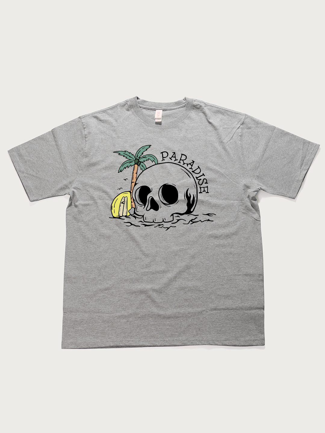 Paradise Skull Beach - Unisex Retro Cotton Short Sleeve T-Shirt