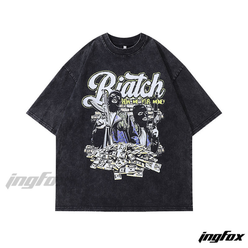 Riatch & Money Heist - Vintage Washed Oversized T-Shirt
