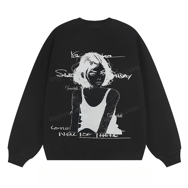 Artistic Portrait & Text - Classic Unisex Fit Crewneck Sweatshirt