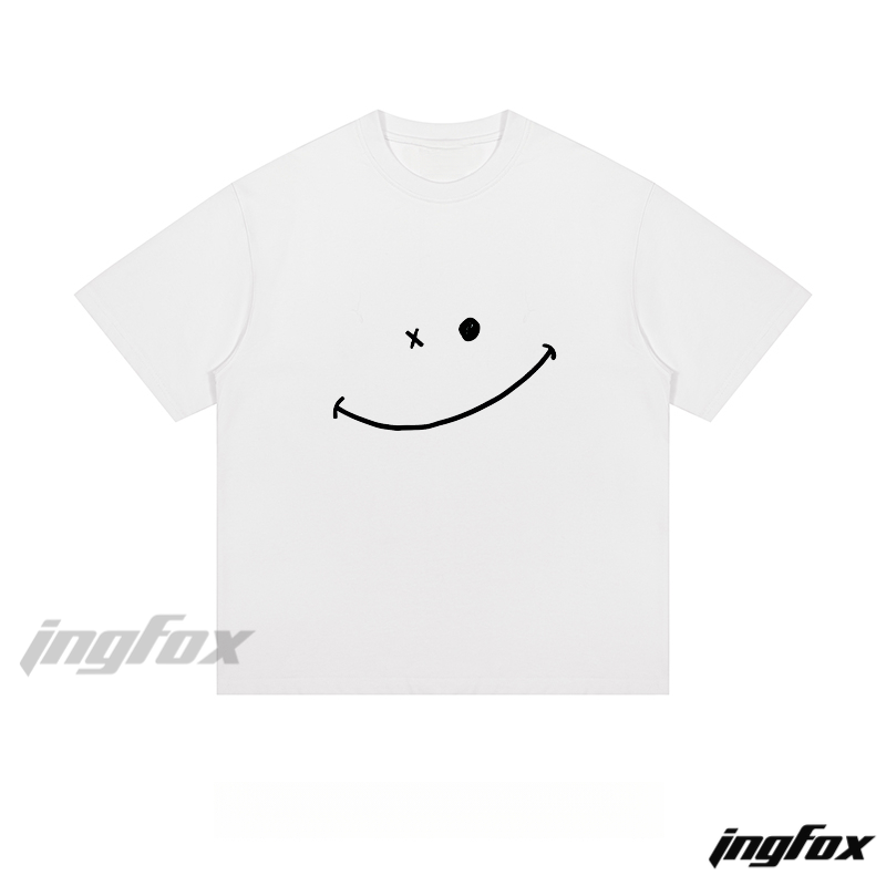 Minimalist Smile - Loose Fit Short Sleeve T-Shirt