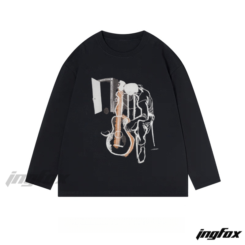 Guitarist Sketch - Classic Cotton Long Sleeve Tee