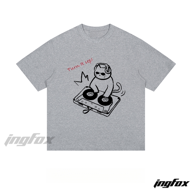 DJ Cat - Loose Fit Short Sleeve T - Shirt
