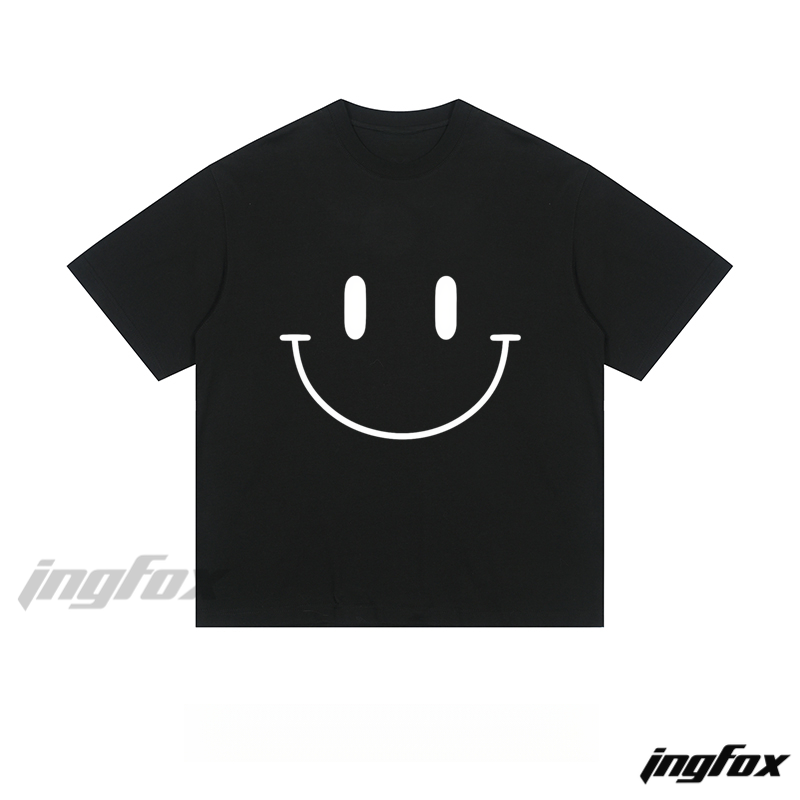 Minimalist Smiley - Loose Fit Short Sleeve T - Shirt
