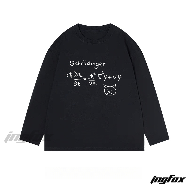 Schrödinger and Cat - Themed - Classic Cotton Long Sleeve Tee