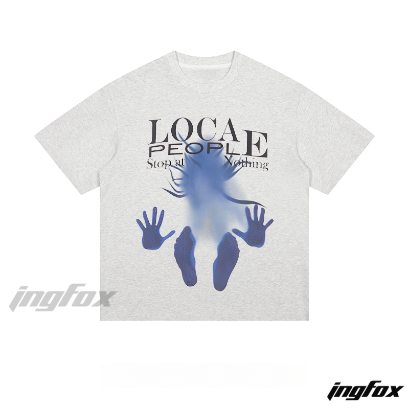 "LOCA PEOPLE" Ghostly Graphic - Loose Fit Short Sleeve T-Shirt