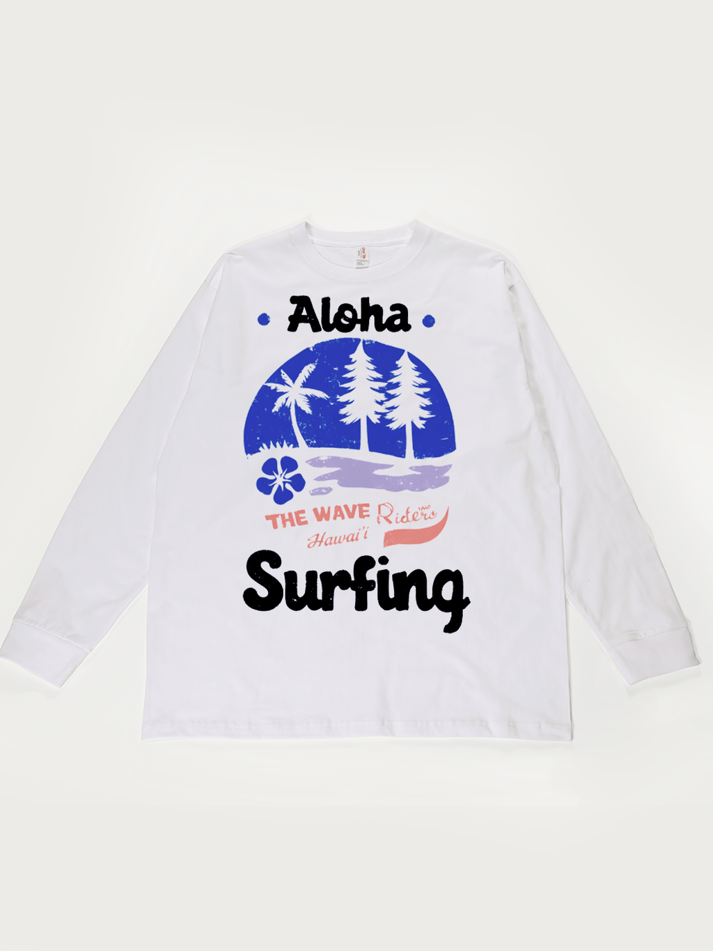 Aloha Hawaii Surfing - Unisex Retro Cotton Long Sleeve T-Shirt