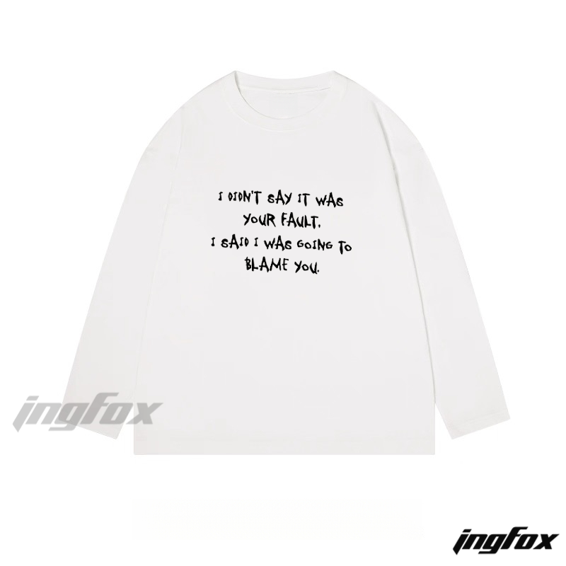 Humorous Blame Graphic - Classic Cotton Long Sleeve Tee