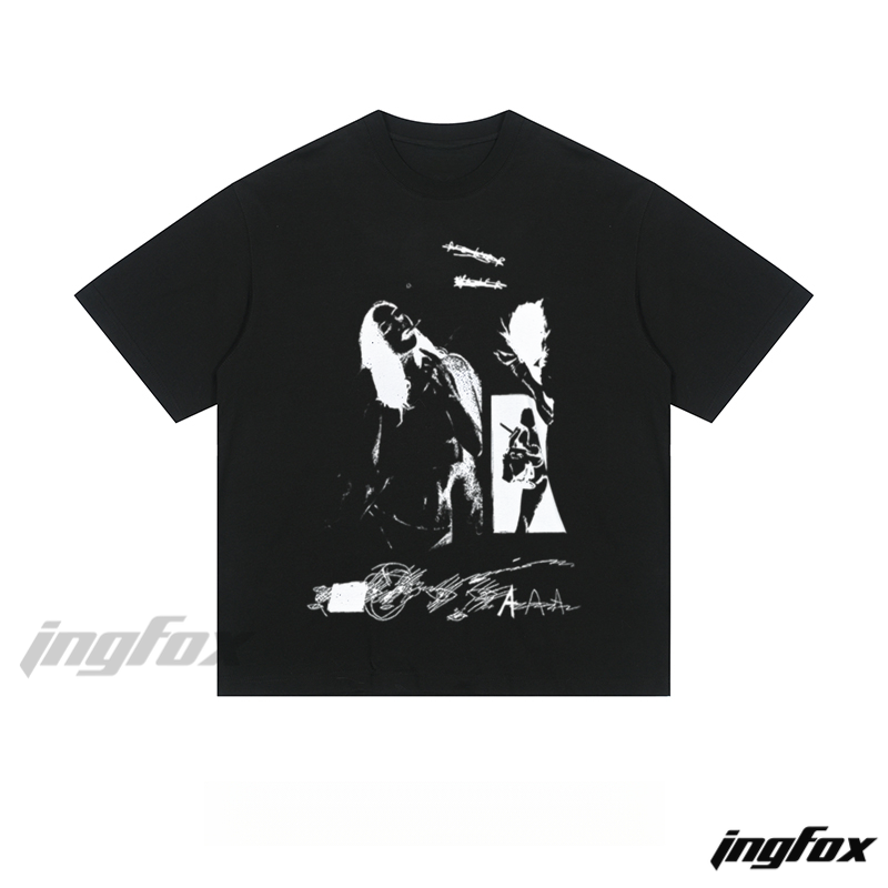 Avant - Garde Figure Collage - Loose Fit Short Sleeve T - Shirt