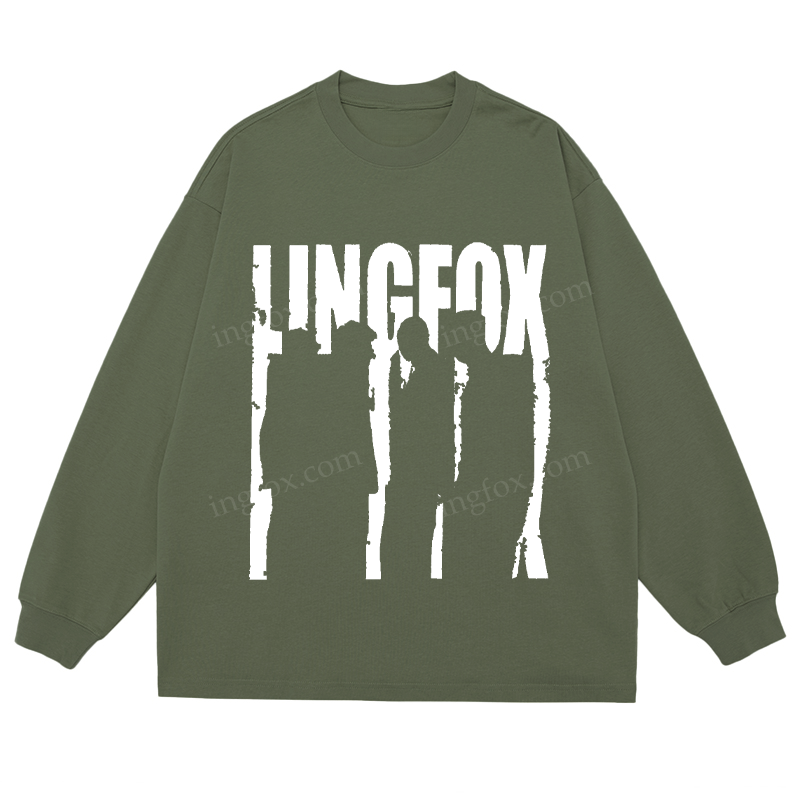 LINGFOX Silhouette - Classic Unisex Fit Cotton Long Sleeve Tee