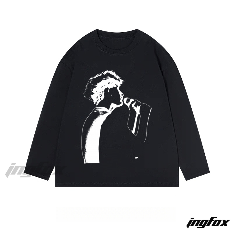 Vocalist Silhouette - Classic Cotton Long Sleeve Tee