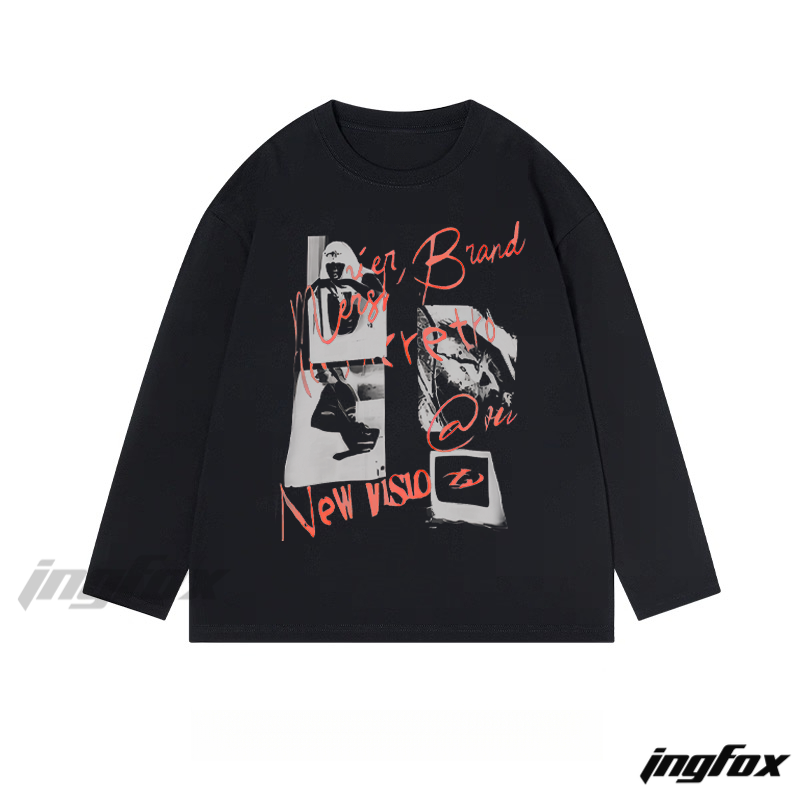 Vintage - Inspired Collage - Classic Cotton Long Sleeve Tee