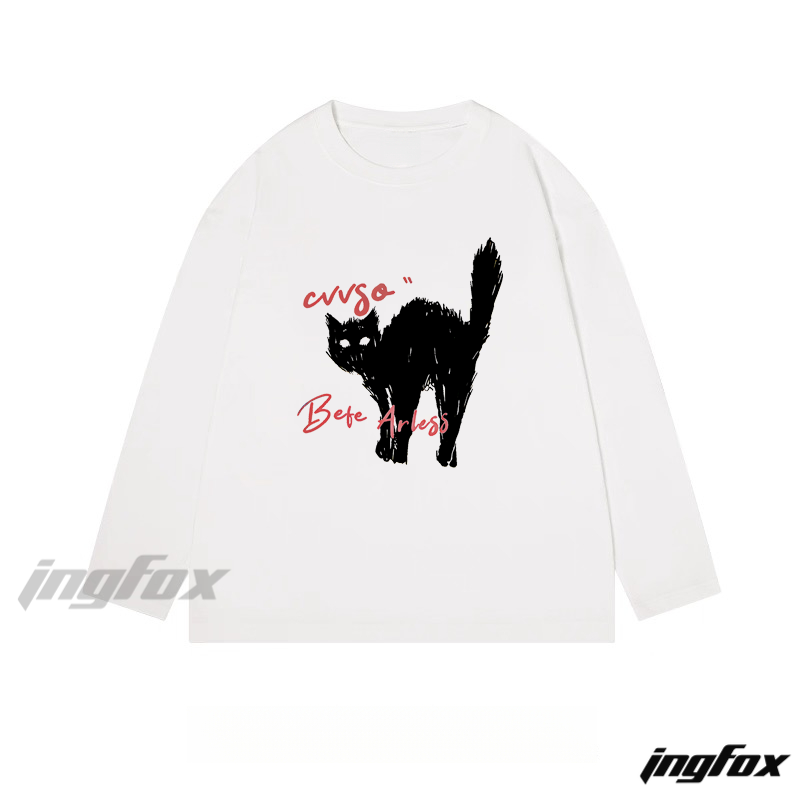 Black Cat - Themed Classic Cotton Long Sleeve Tee