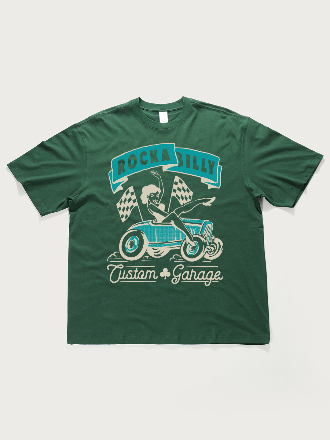 Rockabilly Custom Garage - Unisex Retro Cotton Short Sleeve T-Shirt