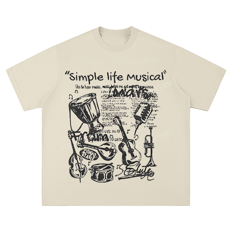 "Simple Life Musical" Instrument Print - Unisex Fit Short Sleeve T - Shirt