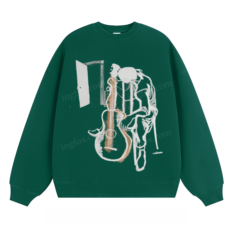 Guitar & Figure Art - Classic Unisex Fit Crewneck Sweatshirt