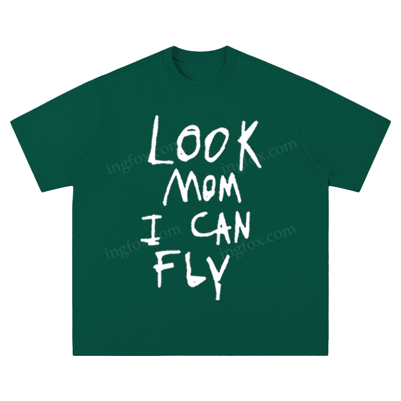"Look Mom I Can Fly" Slogan - Unisex Fit Short Sleeve T - Shirt