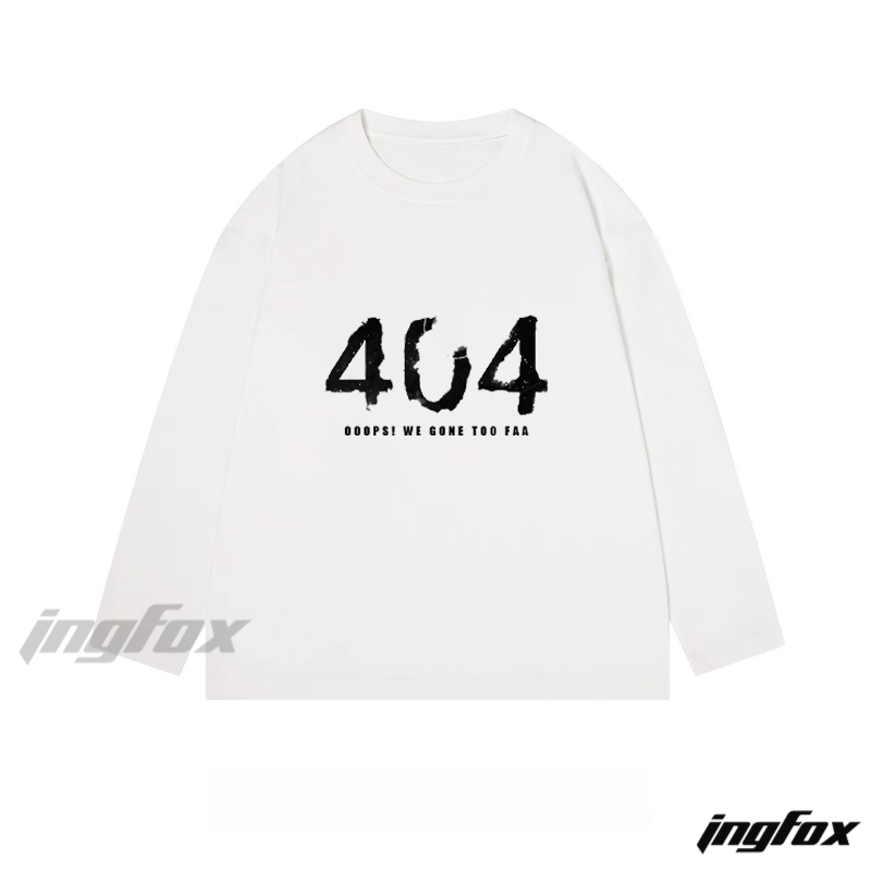 "404 OOOPS! WE GONE TOO FAA" Graphic - Classic Cotton Long Sleeve Tee