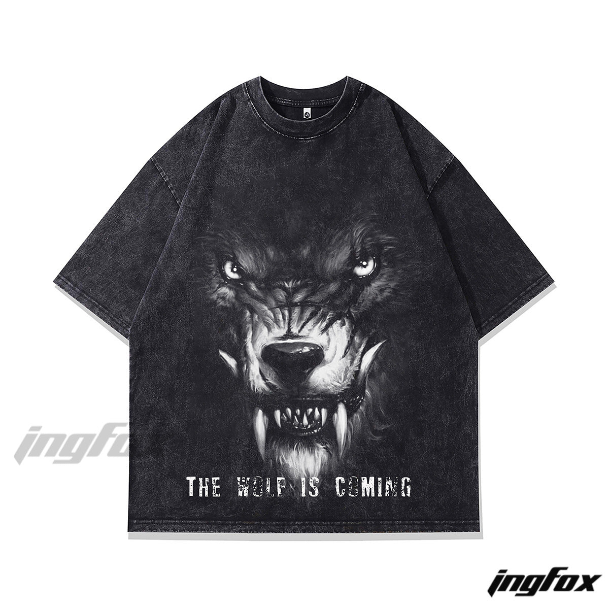 Wolf Is Coming Graphic - Vintage Washed Oversized T-Shirt