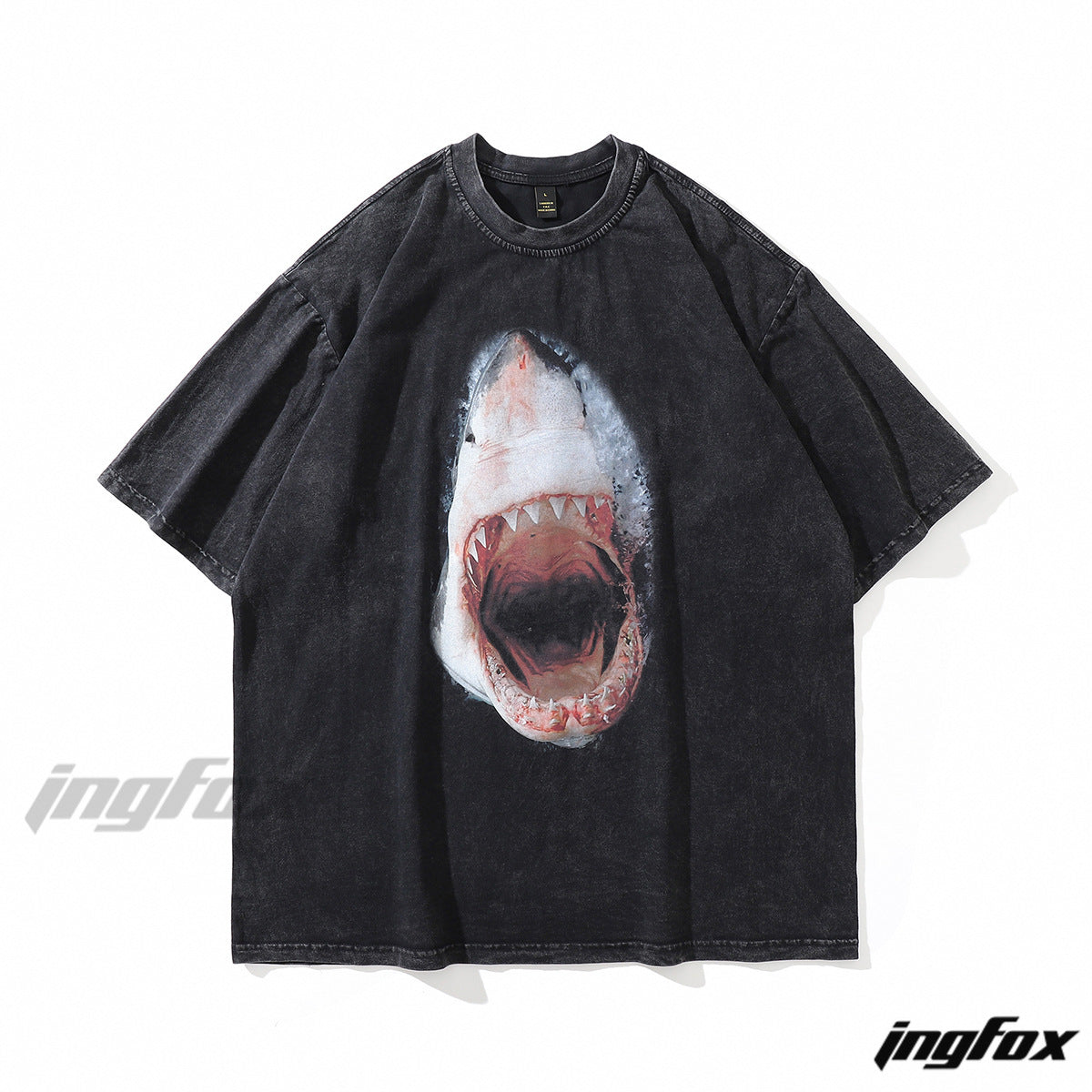 Shark Bite - Vintage Washed Oversized T-Shirt