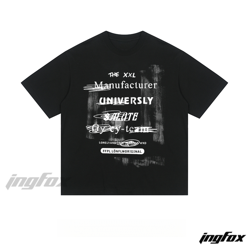 Grunge Text Collage - Loose Fit Short Sleeve T - Shirt