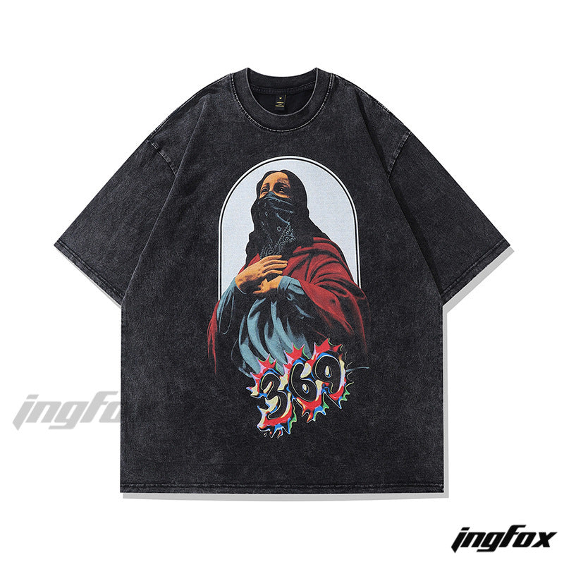 Masked Art Vibe - Vintage Washed Oversized T-Shirt