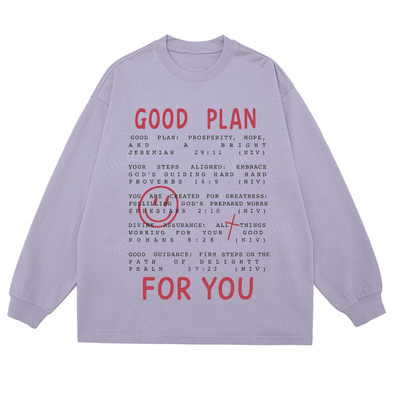 "Good Plan For You" Biblical Quote - Classic Unisex Fit Cotton Long Sleeve Tee