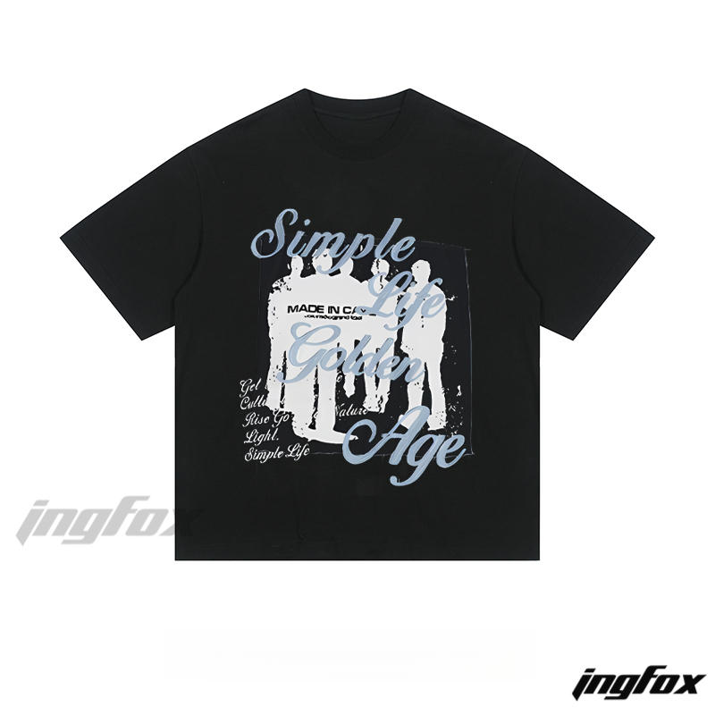 Retro “Simple Life Golden Age” - Loose Fit Short Sleeve T-Shirt