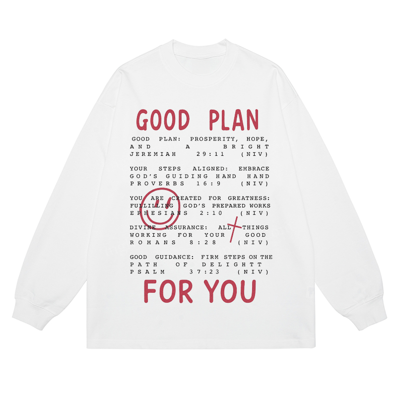 "Good Plan For You" Biblical Quote - Classic Unisex Fit Cotton Long Sleeve Tee
