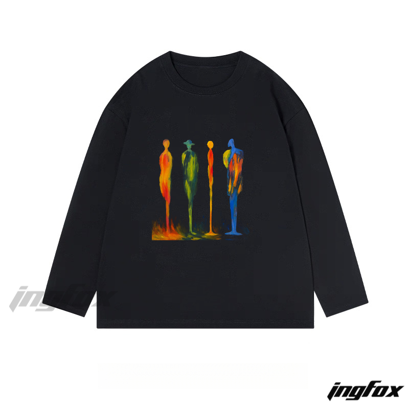 Colorful Abstract Figures - Classic Cotton Long Sleeve Tee