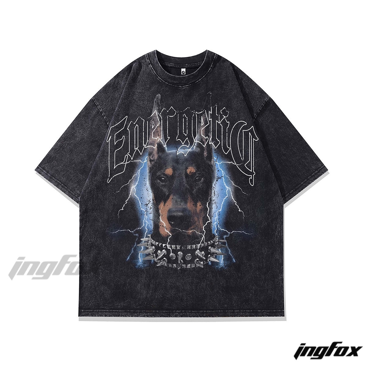 Doberman Graphic Tee - Vintage Washed Oversized Style