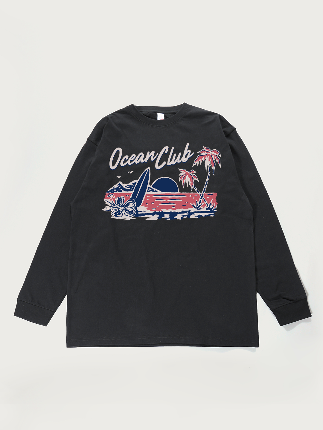Ocean Club Beach - Unisex Retro Cotton Long Sleeve T-Shirt