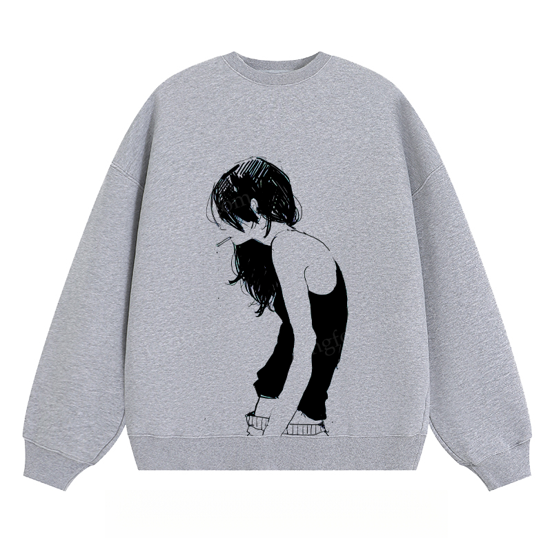 Artistic Girl Sketch - Classic Unisex Fit Crewneck Sweatshirt
