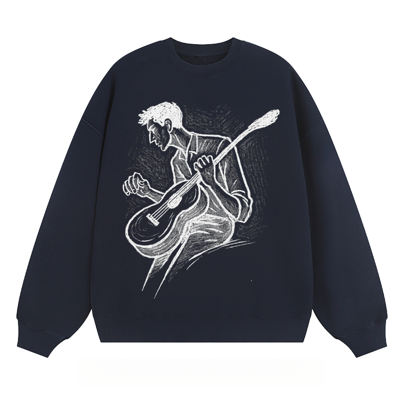 Guitar Player Sketch - Classic Unisex Fit Crewneck Sweatshirt