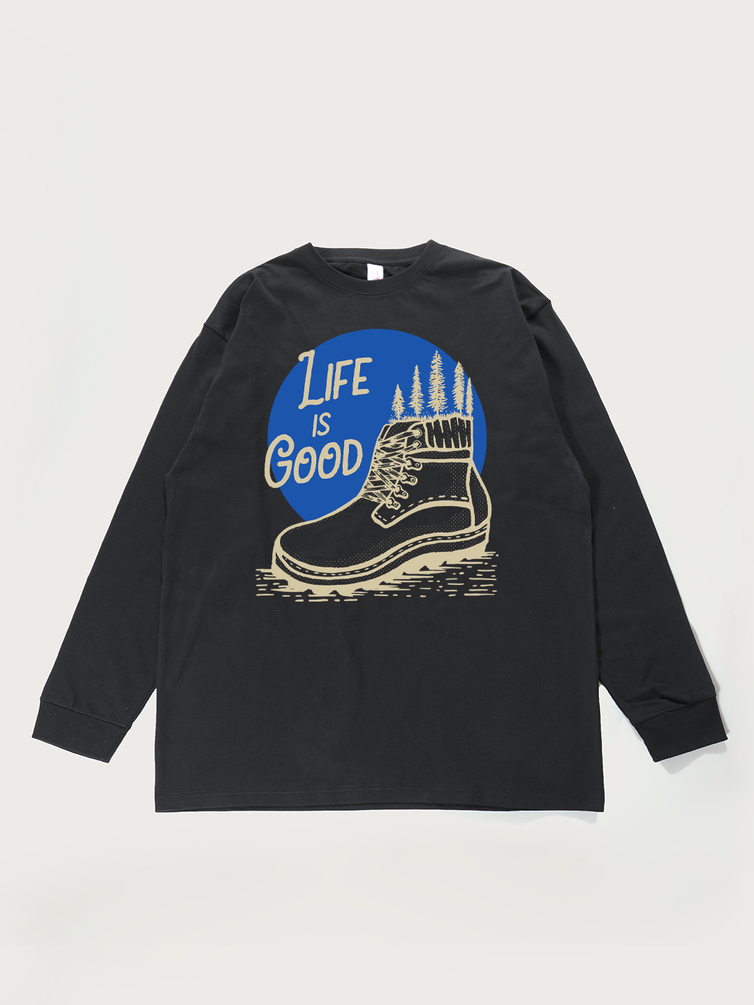 Life Is Good Outdoor Boot - Unisex Retro Cotton Long Sleeve T-Shirt