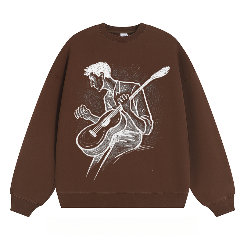 Guitar Player Sketch - Classic Unisex Fit Crewneck Sweatshirt