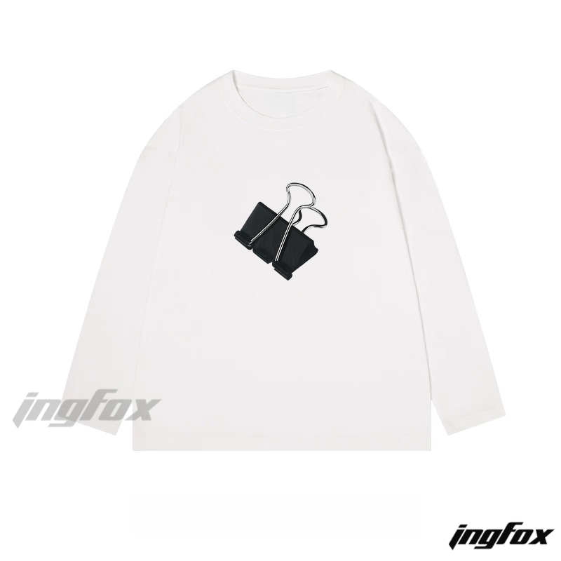 Binder Clip Graphic - Classic Cotton Long Sleeve Tee