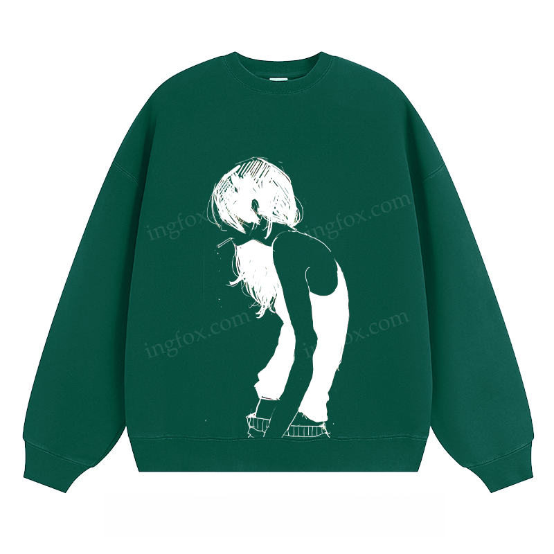 Artistic Girl Sketch - Classic Unisex Fit Crewneck Sweatshirt