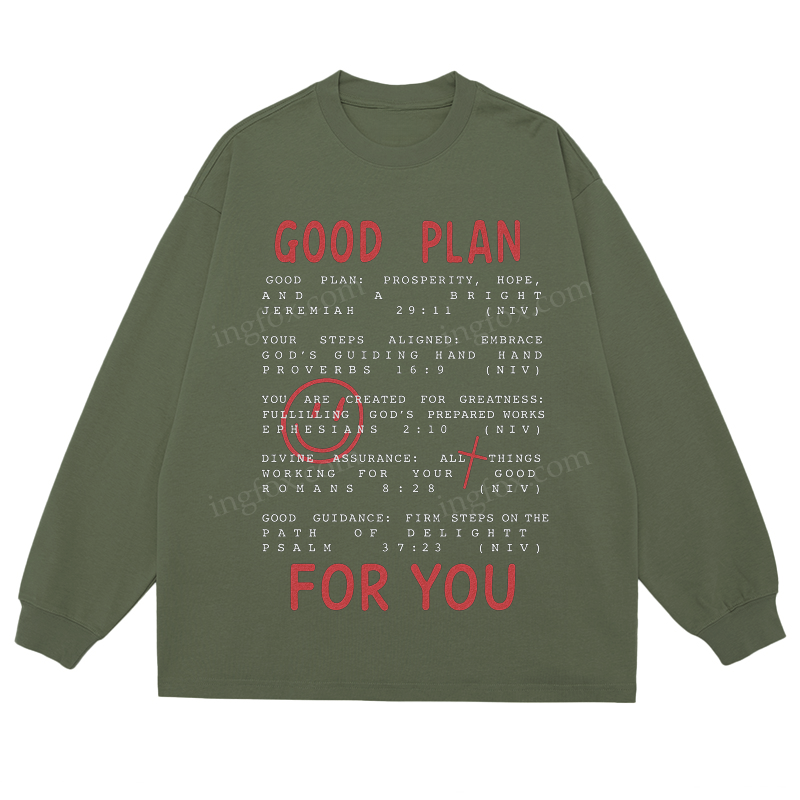 "Good Plan For You" Biblical Quote - Classic Unisex Fit Cotton Long Sleeve Tee